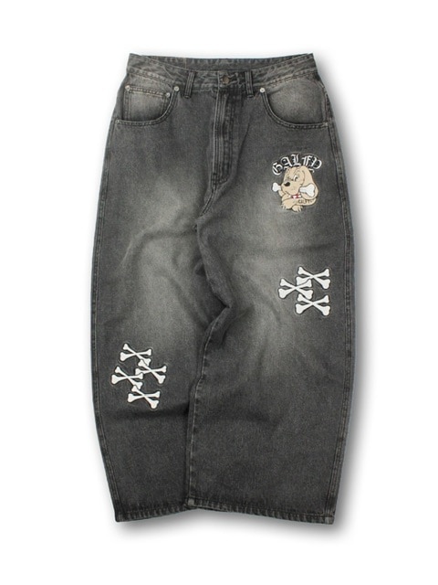 【GALFY】骨骨カラーデニムパンツ