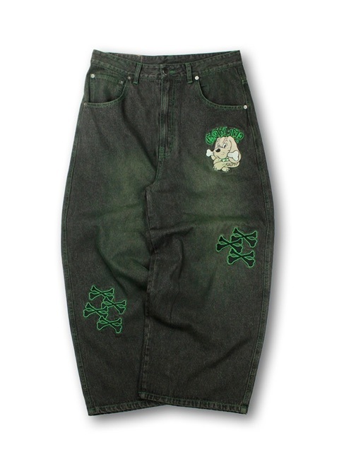 【GALFY】骨骨カラーデニムパンツ