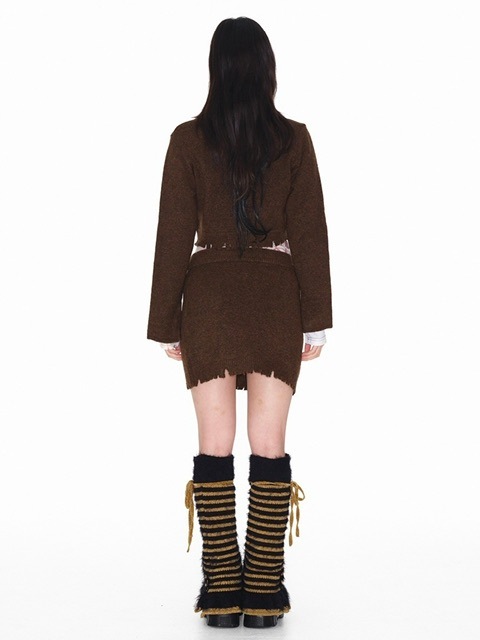 ★YOUTHBATH★Damage band mini skirt_brown★正規品/直送料込 YOUTHBATH】Damage band mini skirt | OUR BRAND,YOUTHBATH