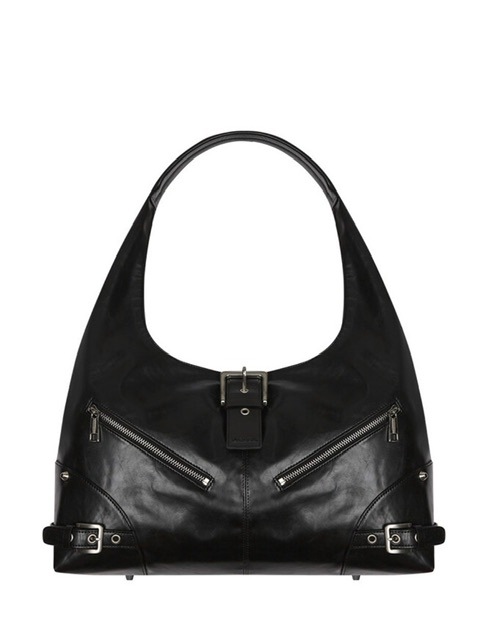 NOTKNOWING ■ Black Moto Hobo Bag (LEATHER) ショルダーバッグ NOT KNOWING】Black Moto Hobo Bag (LEATHER) | OUR BRAND,NOT