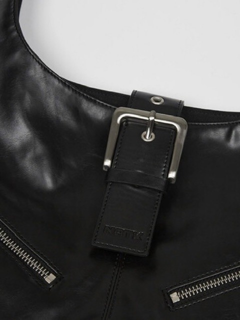 【NOT KNOWING】Black Moto Hobo Bag (LEATHER) Black Moto Hobo Bag (LEATHER) - NOTKNOWING | 60% - Asian