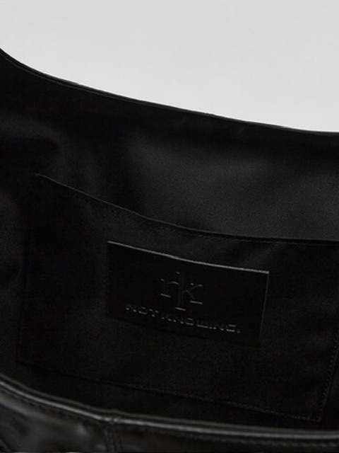 NOT KNOWING】Black Moto Hobo Bag (LEATHER) | OUR BRAND,NOT KNOWING