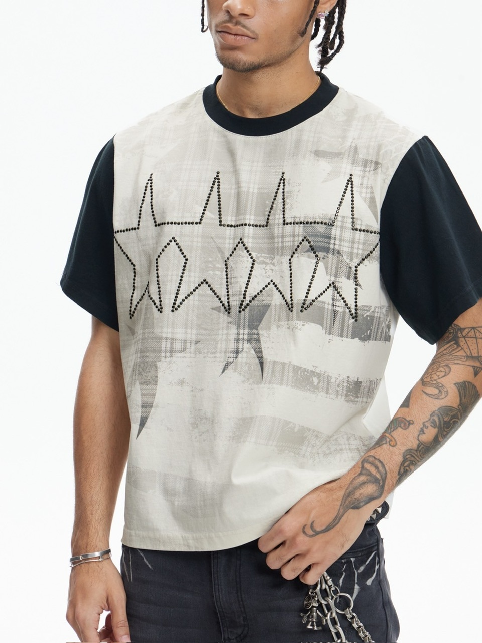 トップス DND4DES Diamond Star Contrast T-Shirt DND4DES】STAR HOT DIAMOND CONTRAST COLOR T-SHIRT | OUR BRAND
