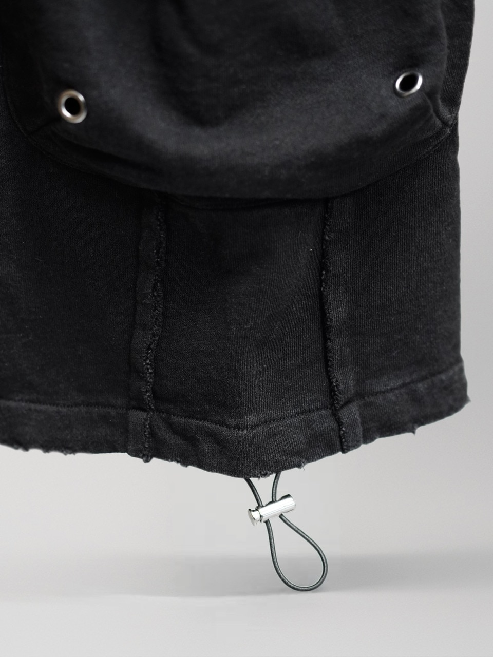 【CHIKASHITSU PLUS HIGH】4 pocket dirty wash sweat cargo pants (wash black)