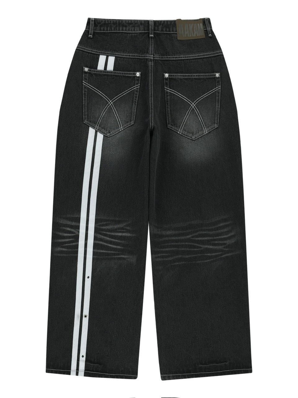 AAKAM】2-Lined Eyelet Washed Denim Pants | OUR BRAND,AAKAM