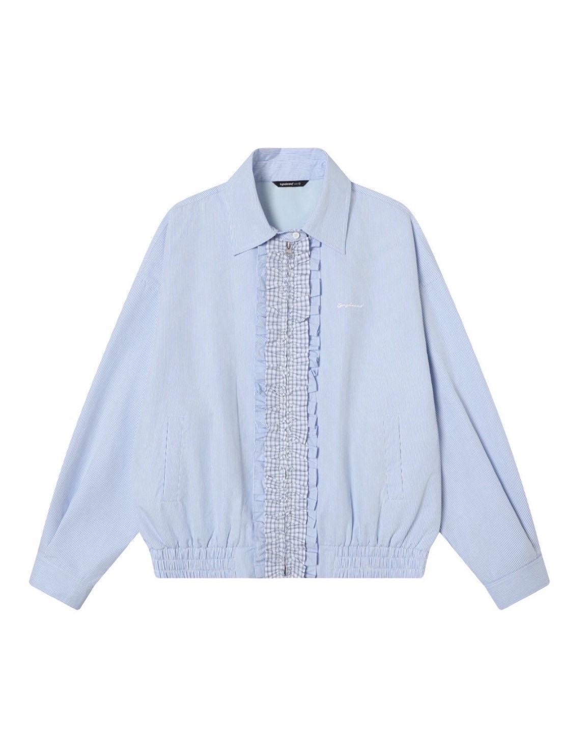 TGNS】Plaid Lace Jacket / 【ツーガンズ】センターフリルジップアップ