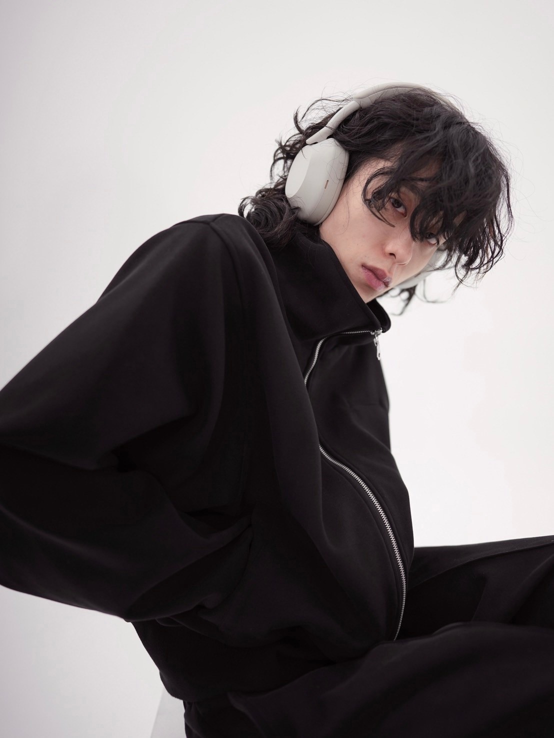 CS】Bonding high-neck zip jacket (black) | OUR BRAND,Chikashitsu +