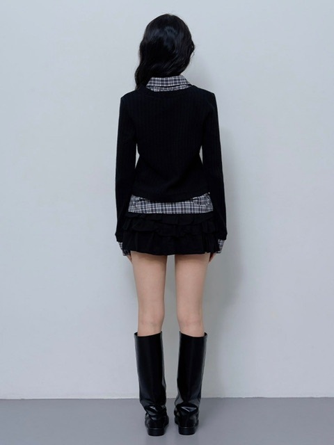 FANCY CLUB/チェックシャツレイヤードカーディガン FANCY CLUB】CHECK SHIRT LAYERED CARDIGAN / 【ファンシー