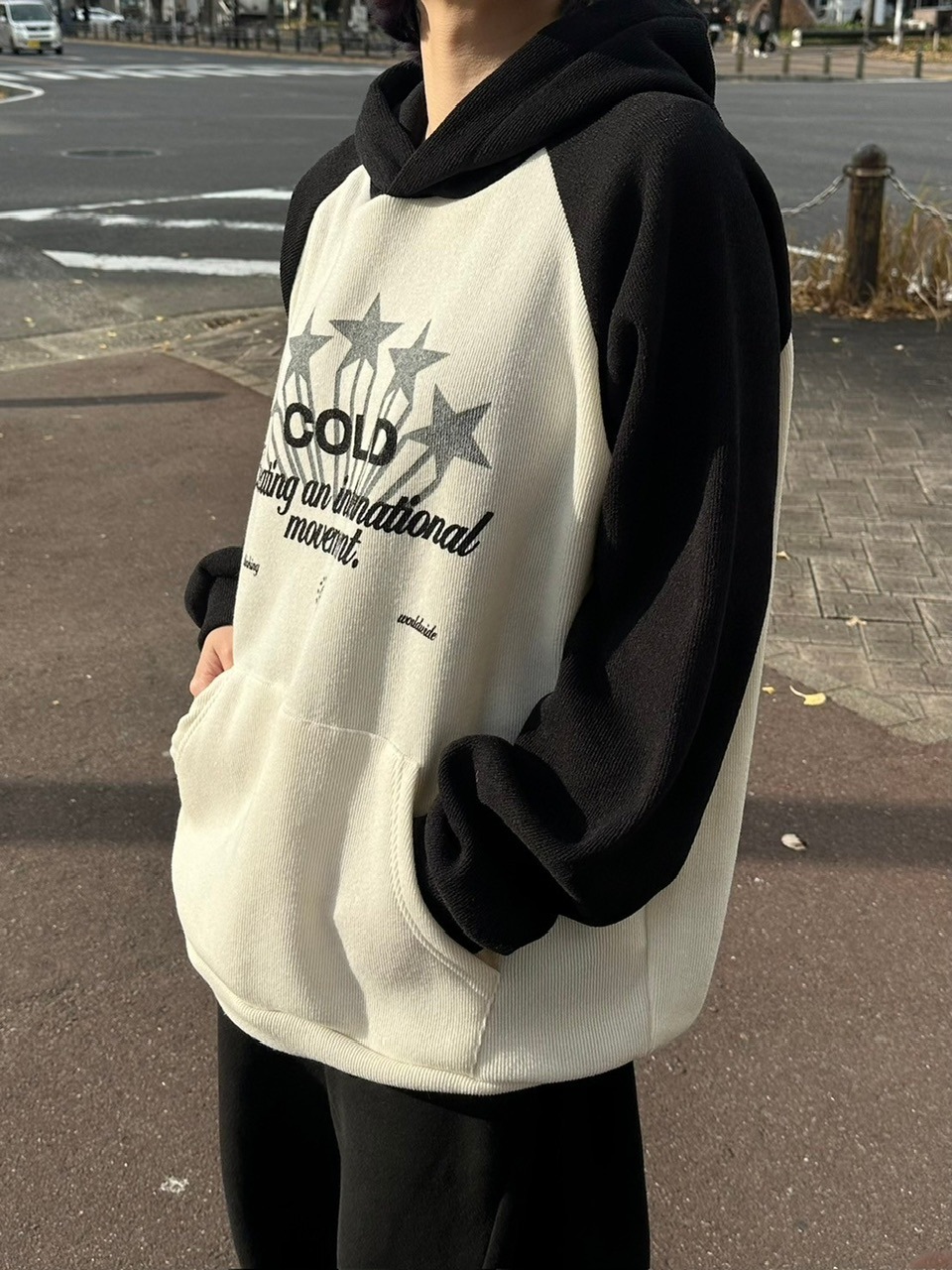 受注制【youll】raglan rib hoodie