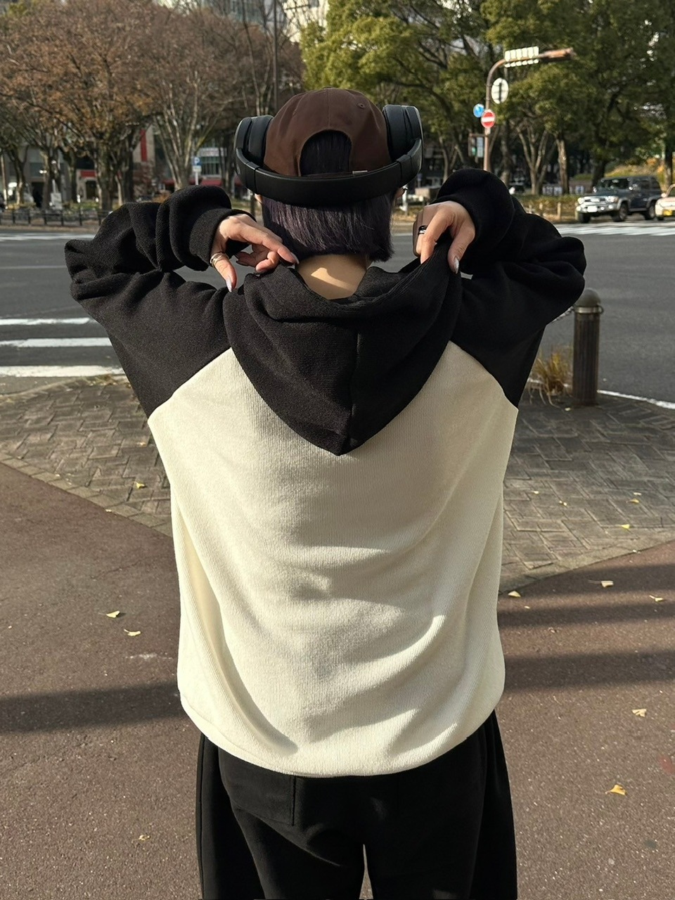 受注制【youll】raglan rib hoodie