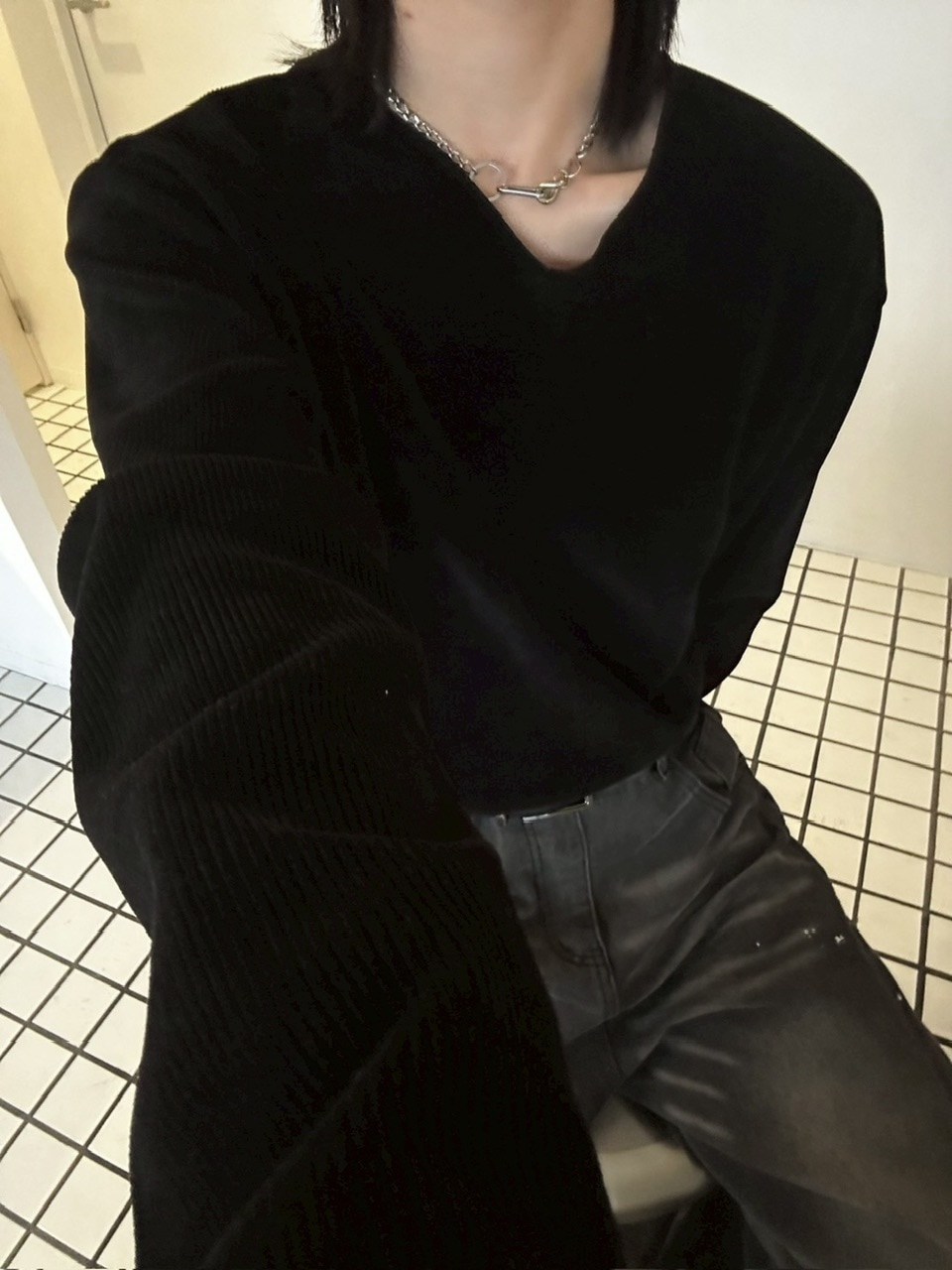 LUV CODE】v neck rib knit (3color) | OUR BRAND,LUV CODE