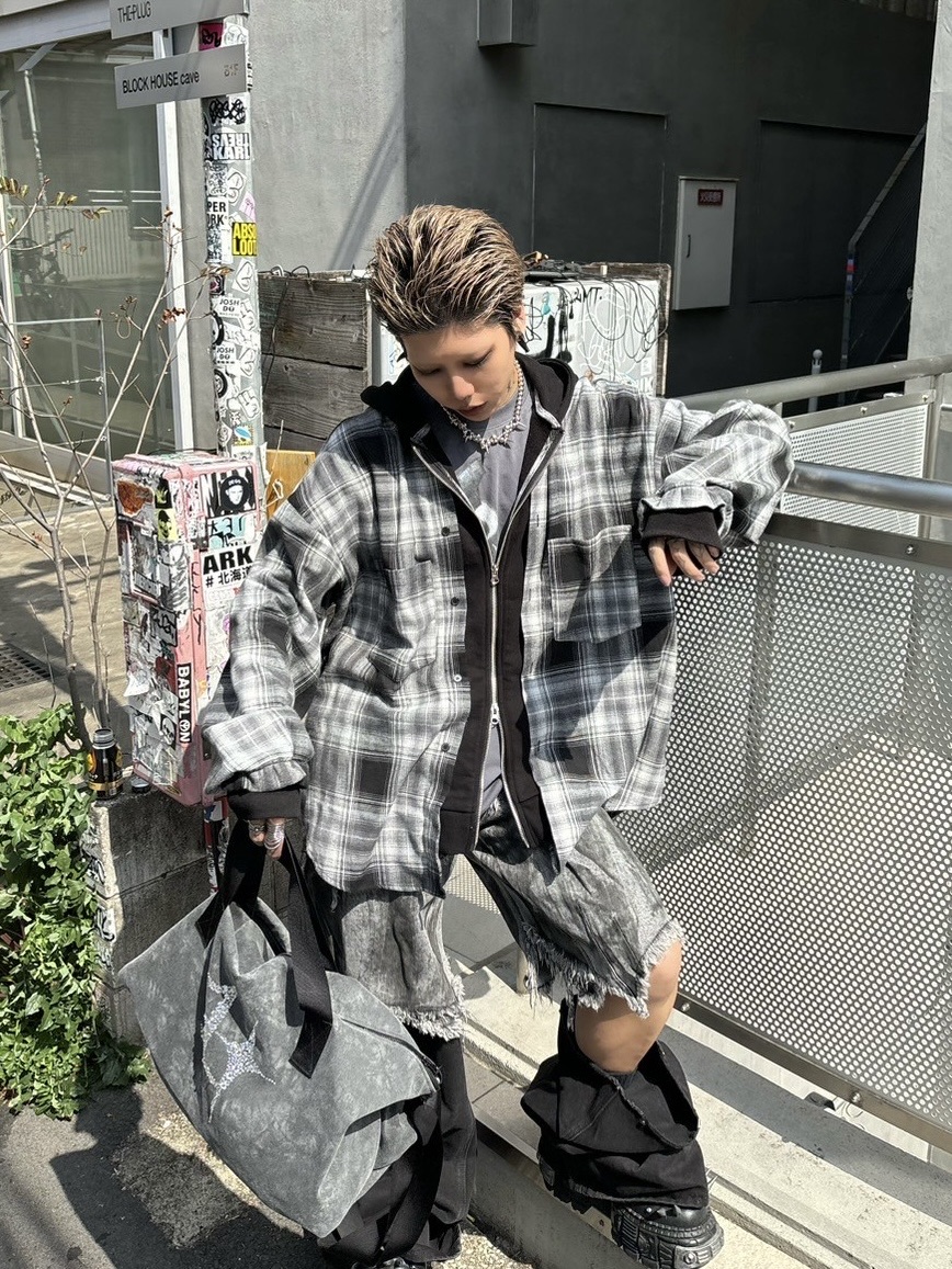 受注制【Never mind the XU】layered check shirts / 【ネバーマインド