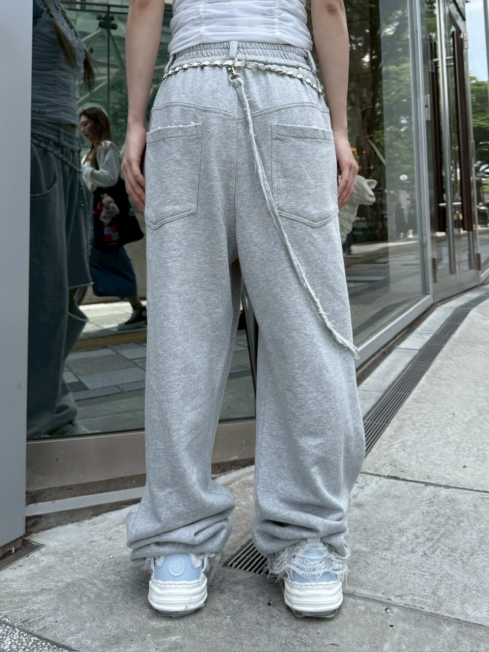 nmtc +】string damage sweat pants (2color) / 【エヌエムティーシー
