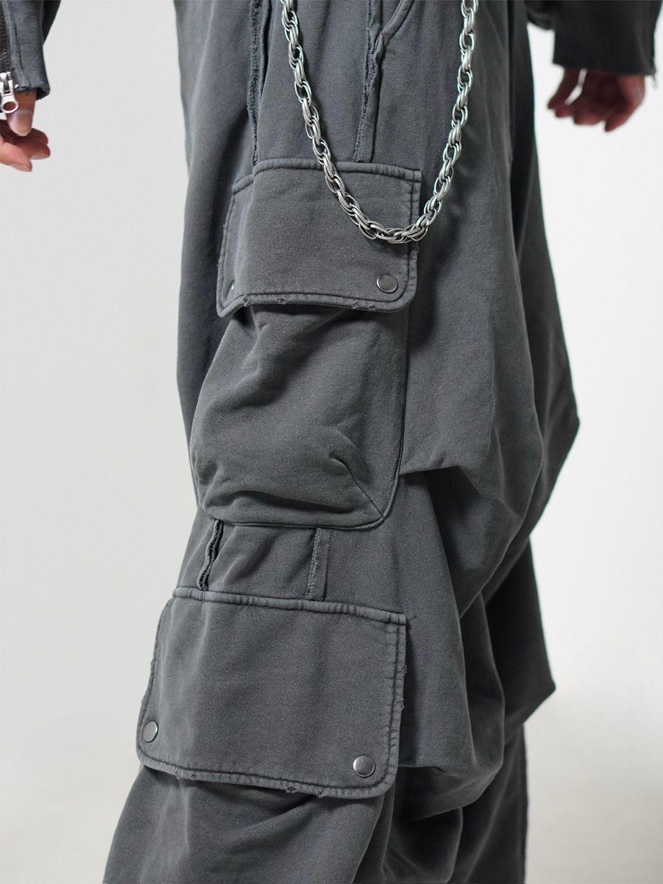 CHIKASHITSU PLUS HIGH】4 pocket dirty wash sweat cargo pants