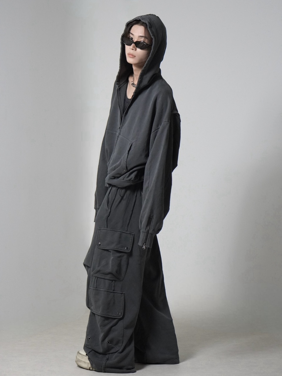 CHIKASHITSU PLUS HIGH】4 pocket dirty wash sweat cargo pants