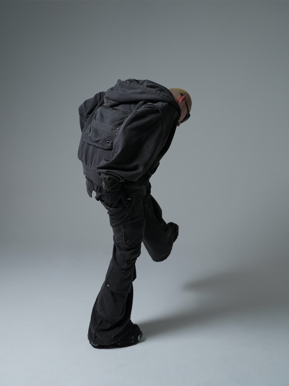 CHIKASHITSU PLUS HIGH】4 pocket dirty wash sweat cargo pants