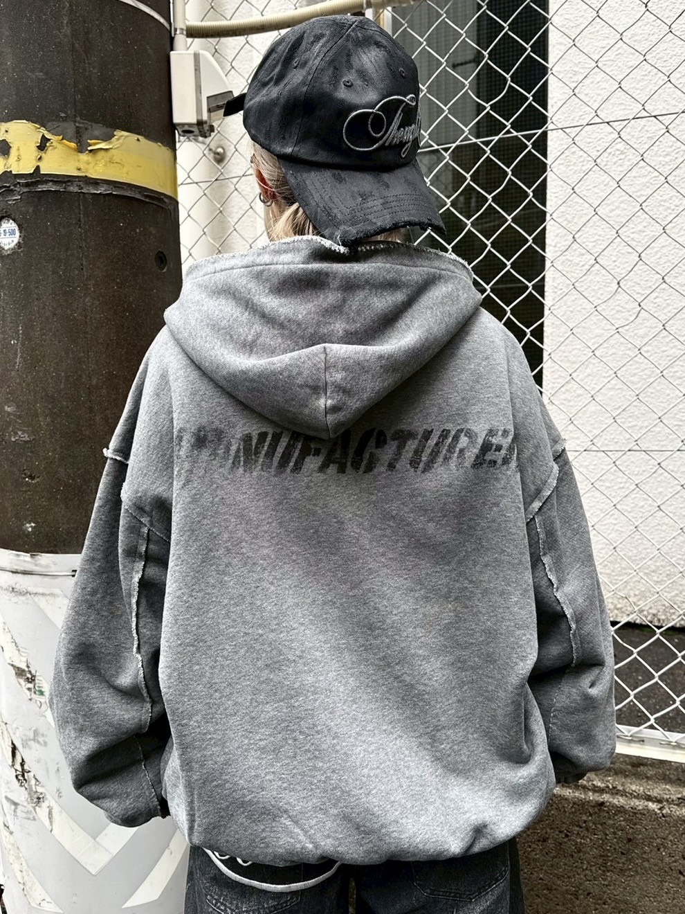 ヒロユキ Never mind the XU】damage oversized zip up hoodie / 【ネバー