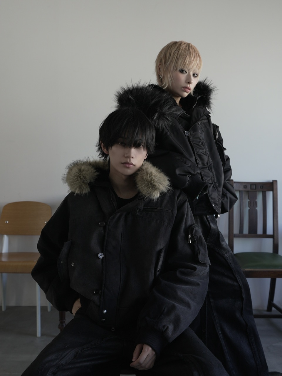 CHIKASHITSU PLUS HIGH】N-2B cropped hood blouson (denim) | OUR