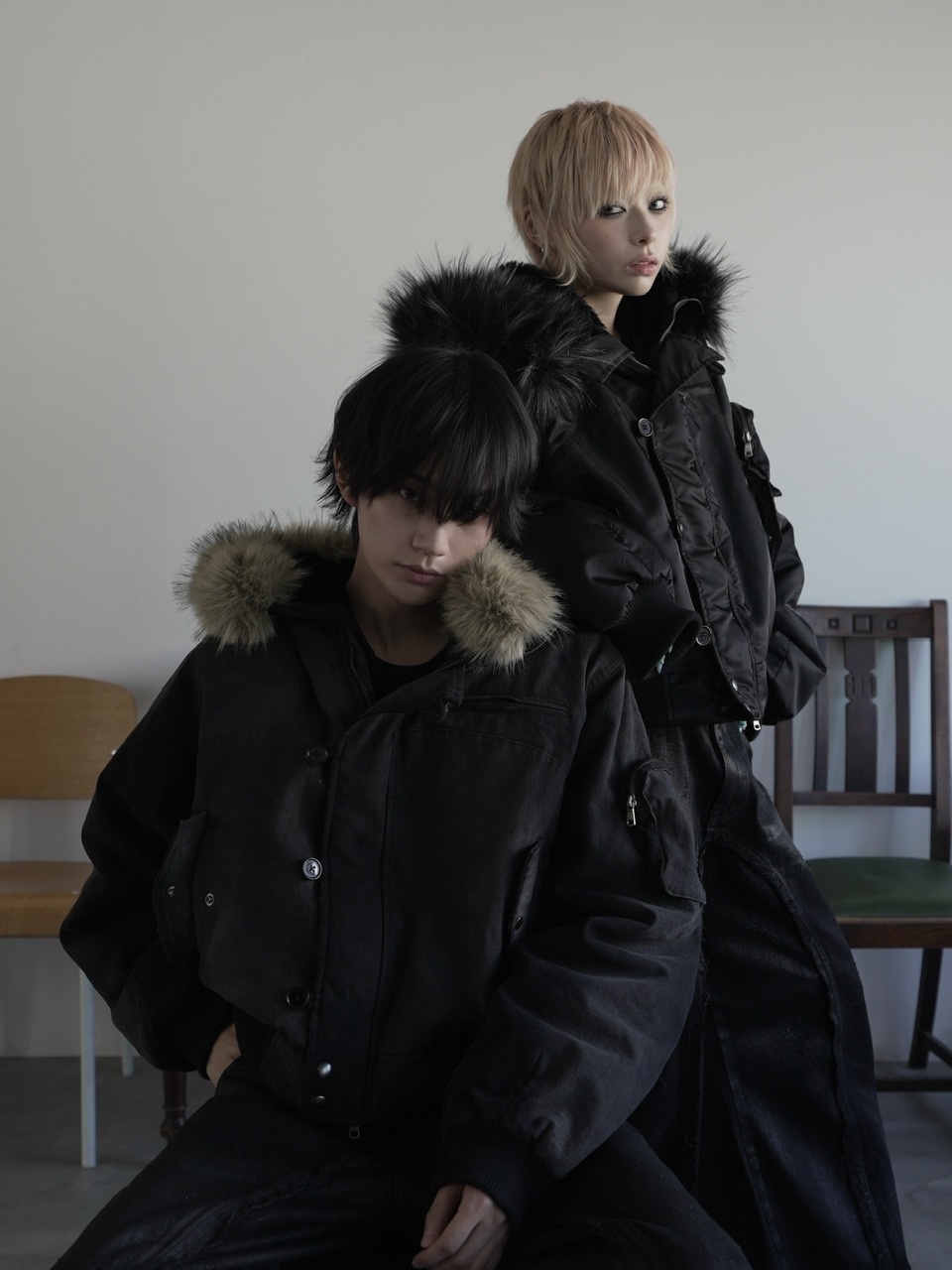 CHIKASHITSU PLUS HIGH】N-2B cropped hood blouson (denim) | OUR