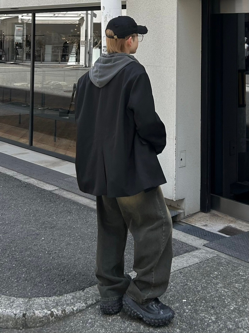 受注制【Chikashitsu +】vintage wash semi wide denim pants 2