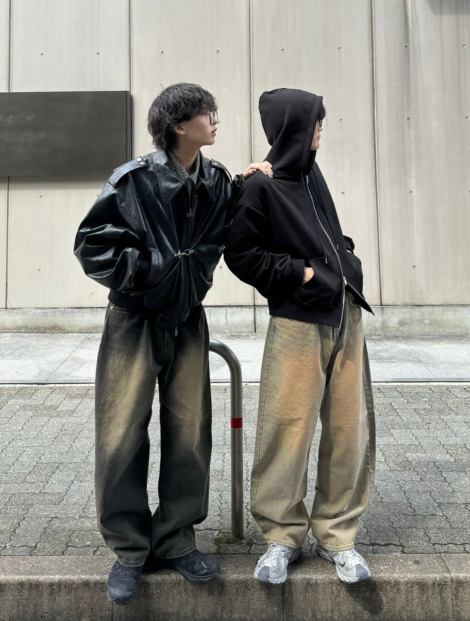デニム・ジーパン Po Semi Wide Denim Pants (2color) Chikashitsu +】vintage wash semi wide denim pants 2