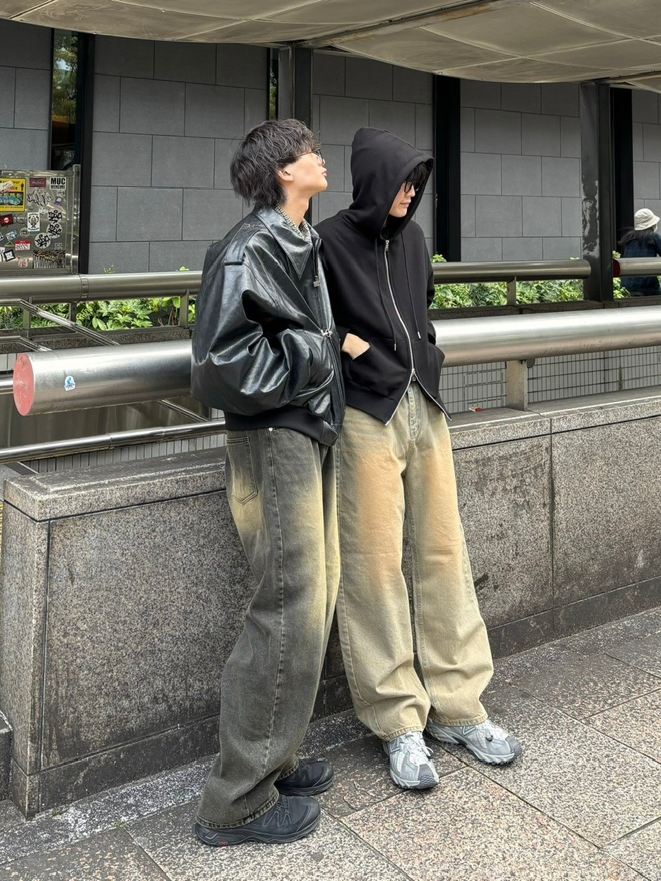 fumページ Chikashitsu +】vintage wash semi wide denim pants 2