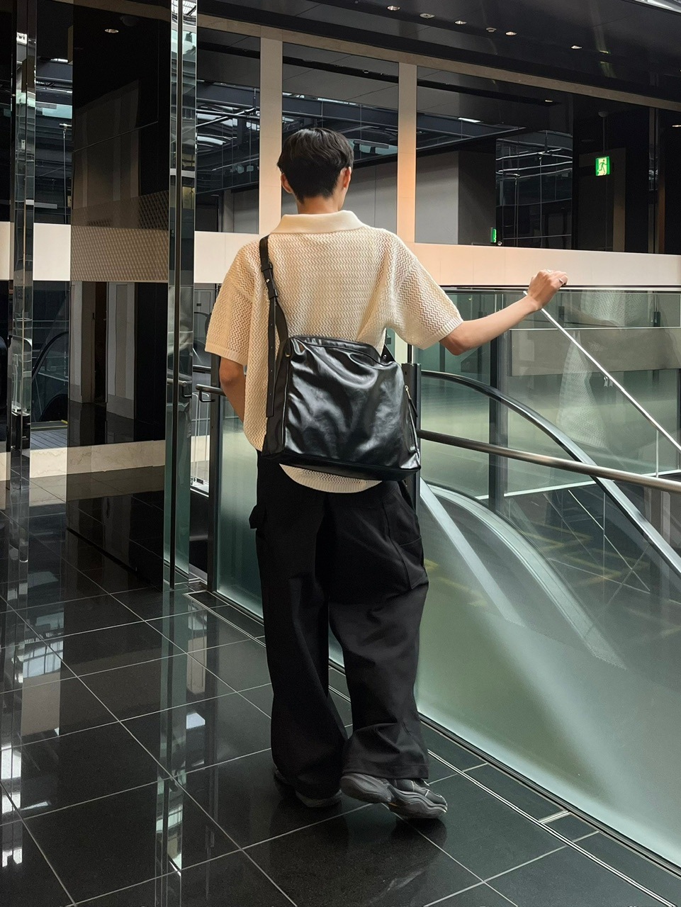 受注制【Chikashitsu +】vegan leather box belt bag (2color)