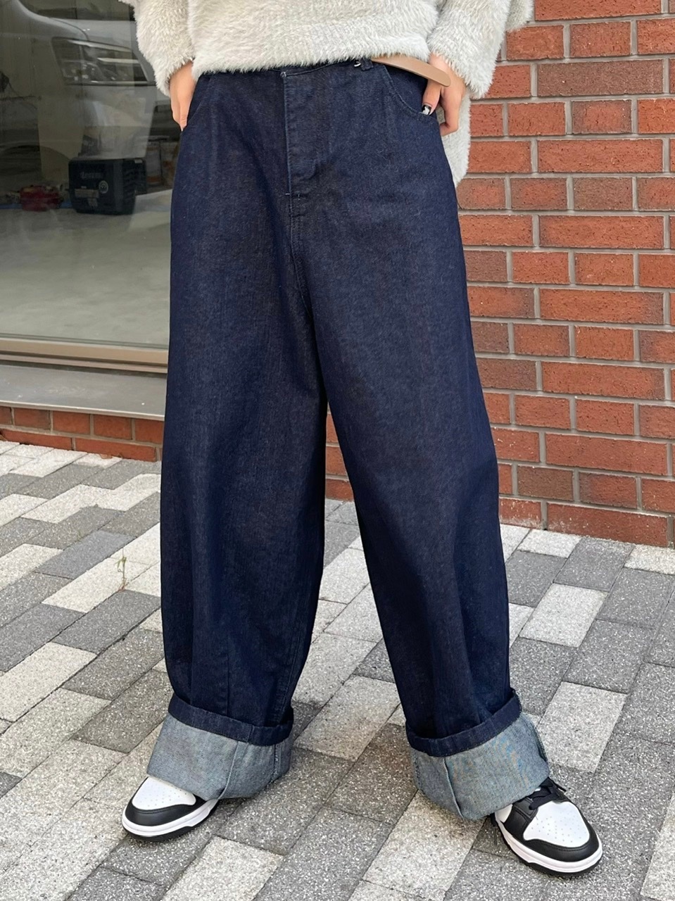 受注制【Chikashitsu +】super wide denim pants (4color)