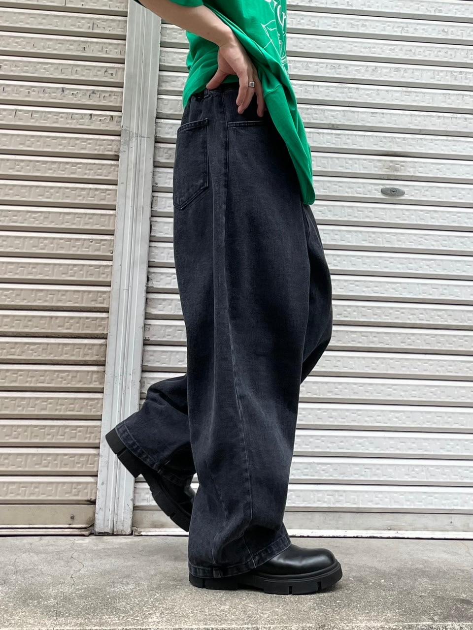 受注制【Chikashitsu +】super wide denim pants (4color)