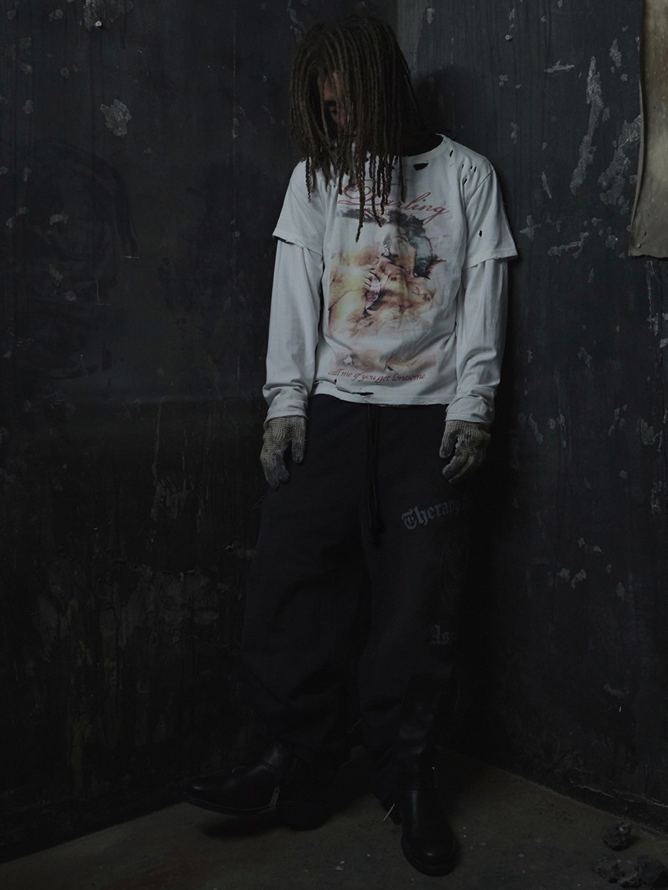 ☆Sundayoffclub☆ Call Me Hand Distressed Tシャツ SUNDAY OFF CLUB】Call Me Hand Distressed Short Sleeve | OUR