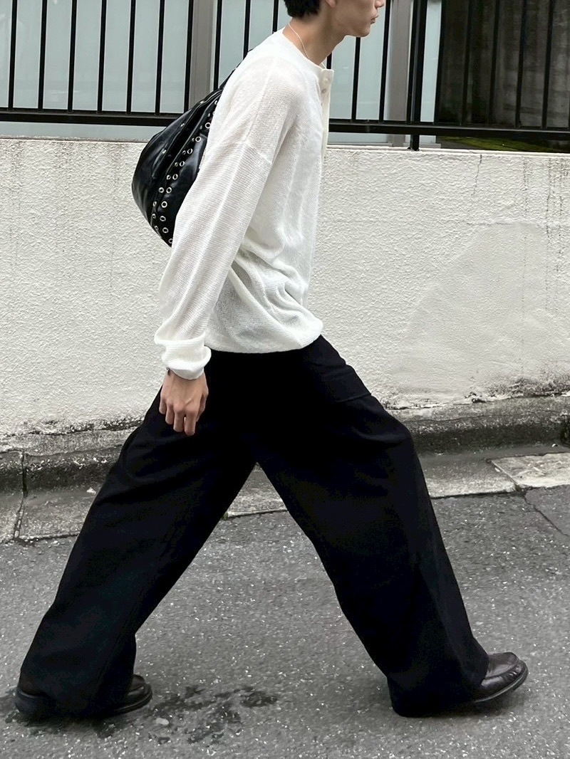 【Chikashitsu +】light touch henry neck knit / 【チカシツプラス】ライトタッチへンリーネックニット (3color)