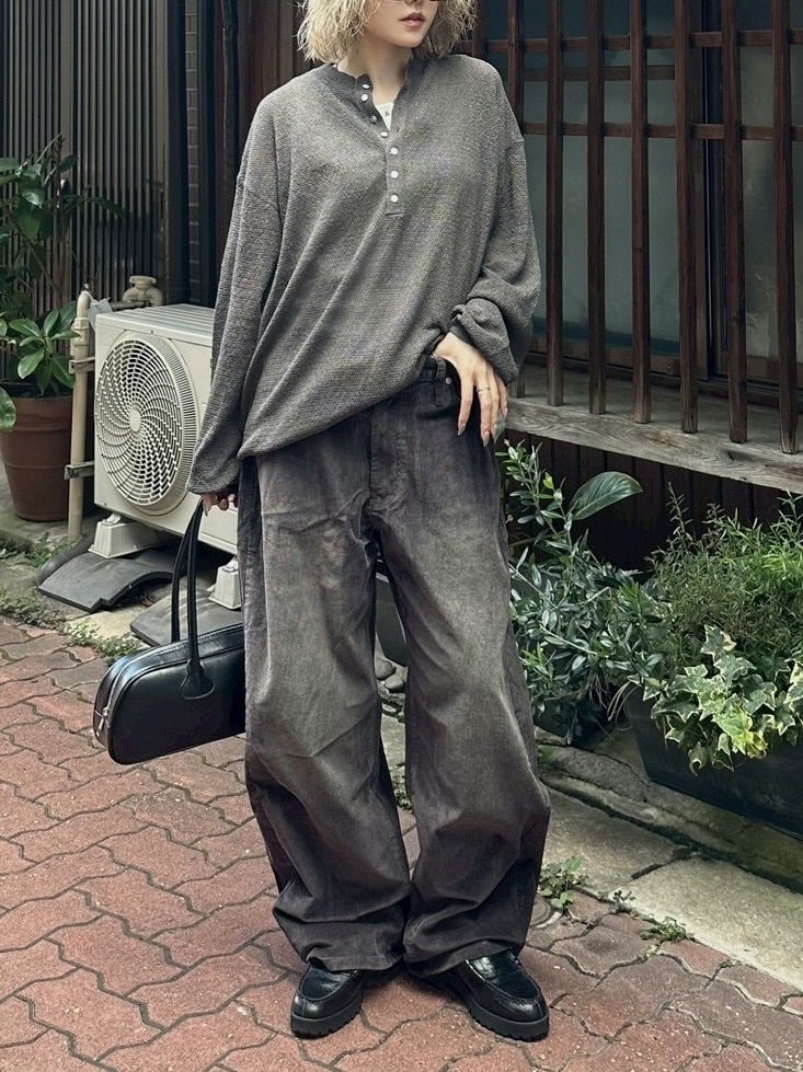 【Chikashitsu +】light touch henry neck knit / 【チカシツプラス】ライトタッチへンリーネックニット (3color)