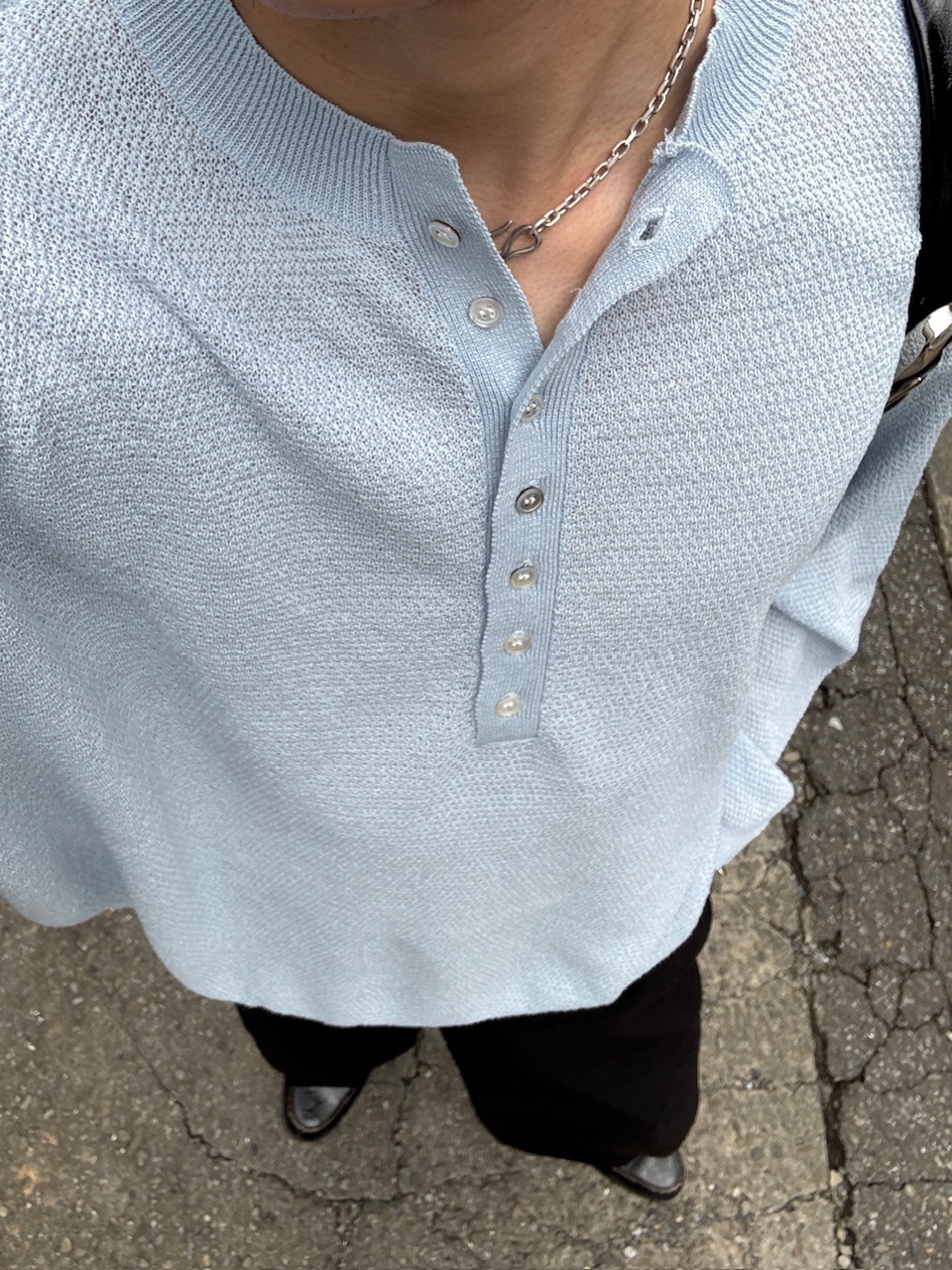 【Chikashitsu +】light touch henry neck knit / 【チカシツプラス】ライトタッチへンリーネックニット (3color)