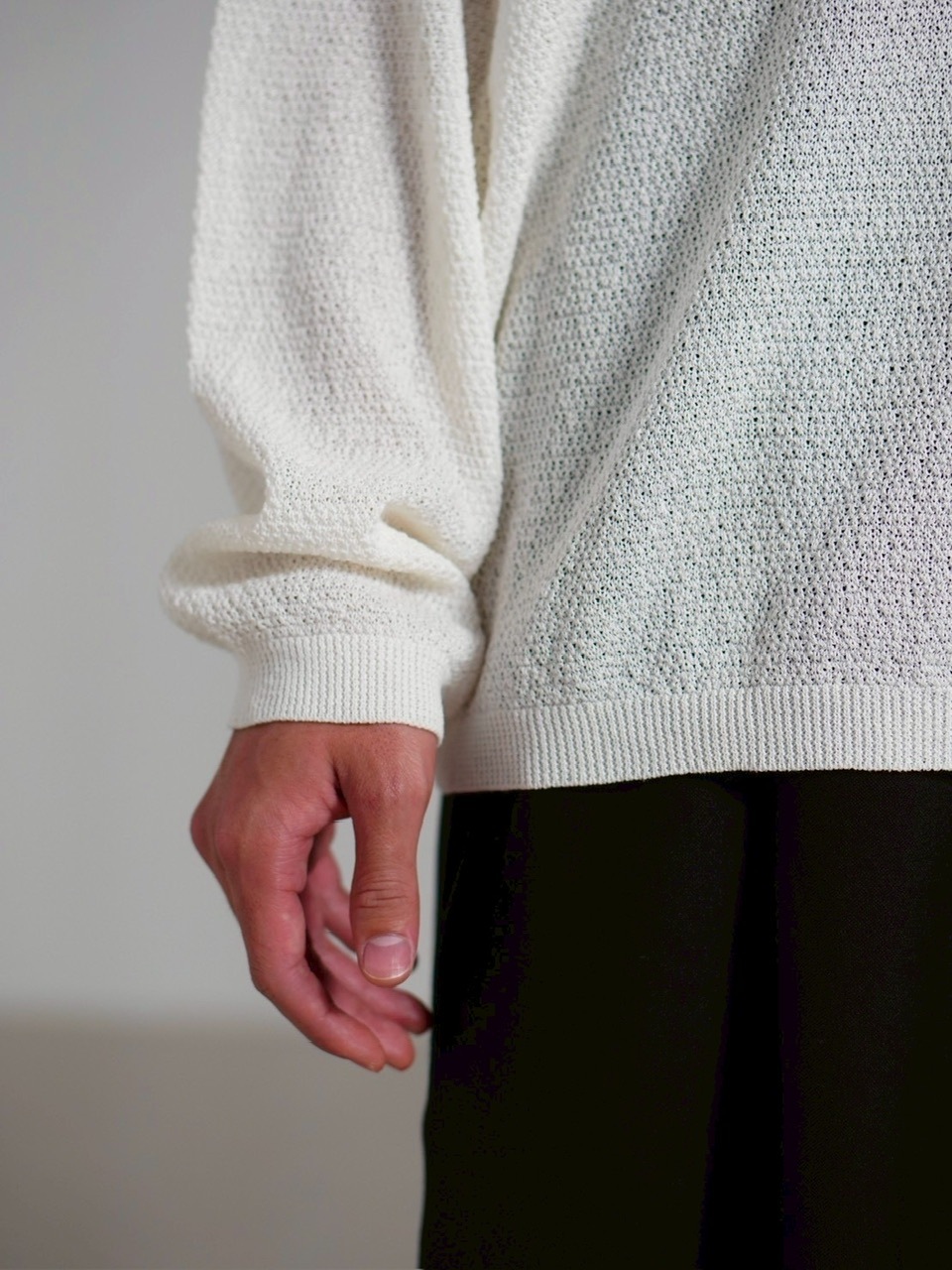 【Chikashitsu +】light touch henry neck knit / 【チカシツプラス】ライトタッチへンリーネックニット (3color)