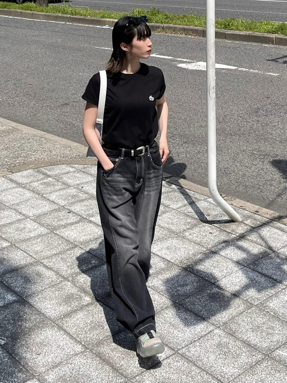 受注制【Chikashitsu +】snap button denim pants (2color