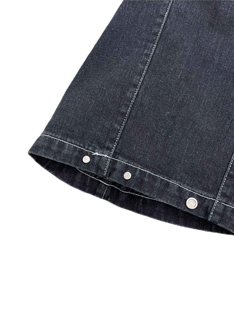 Y*i様 Chikashitsu + snap button wide deni 受注制【Chikashitsu +】snap button stitch denim pants