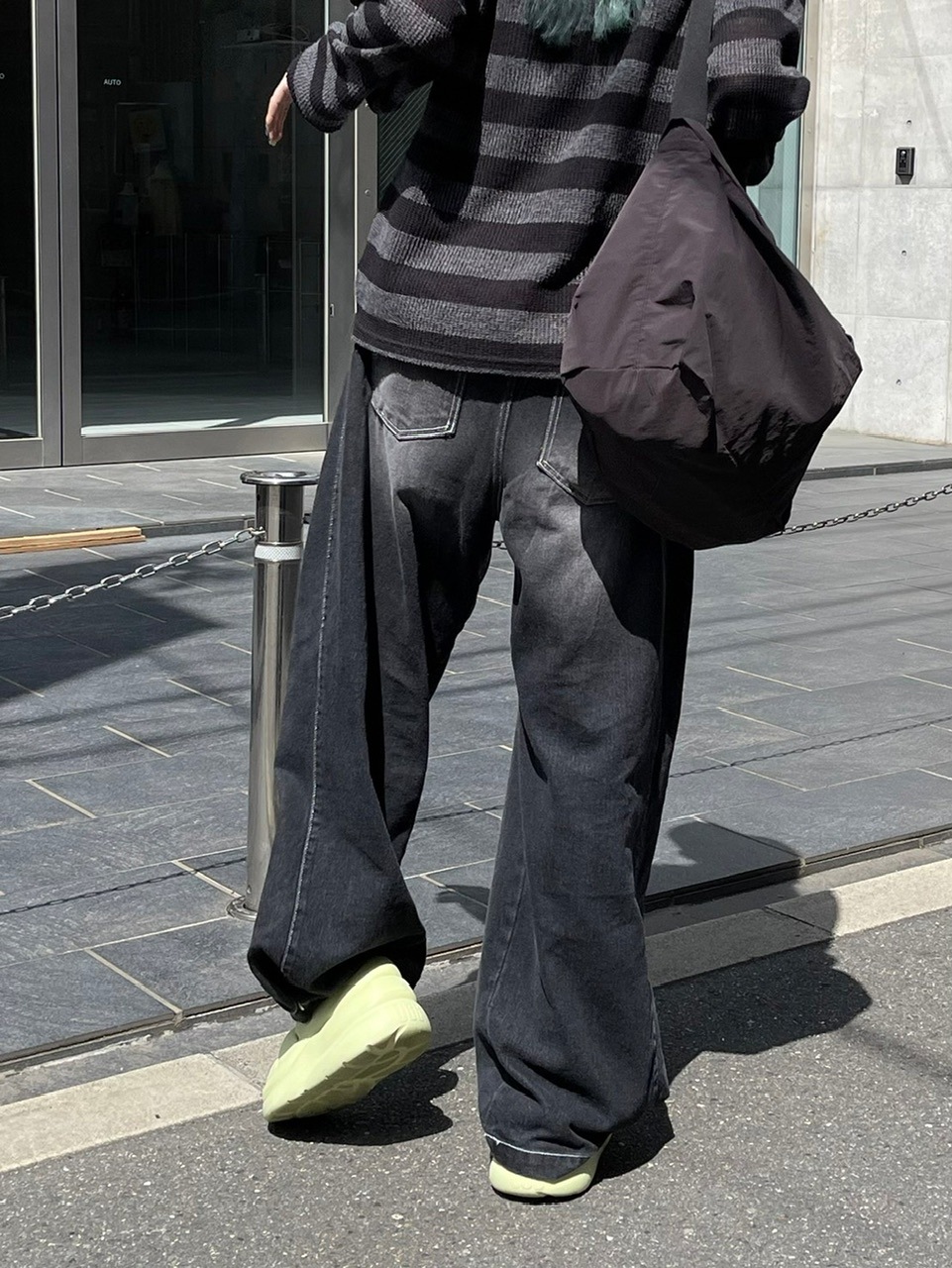 受注制【Chikashitsu +】snap button stitch denim pants