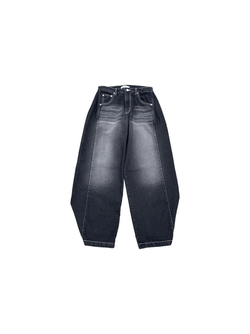 受注制【Chikashitsu +】snap button denim pants (2color