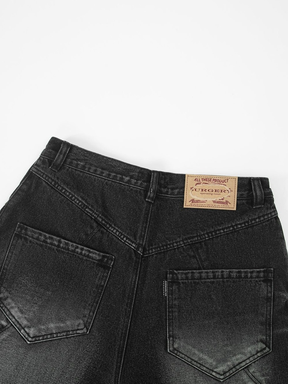 【SURGERY】surgery sutured wide denim pants