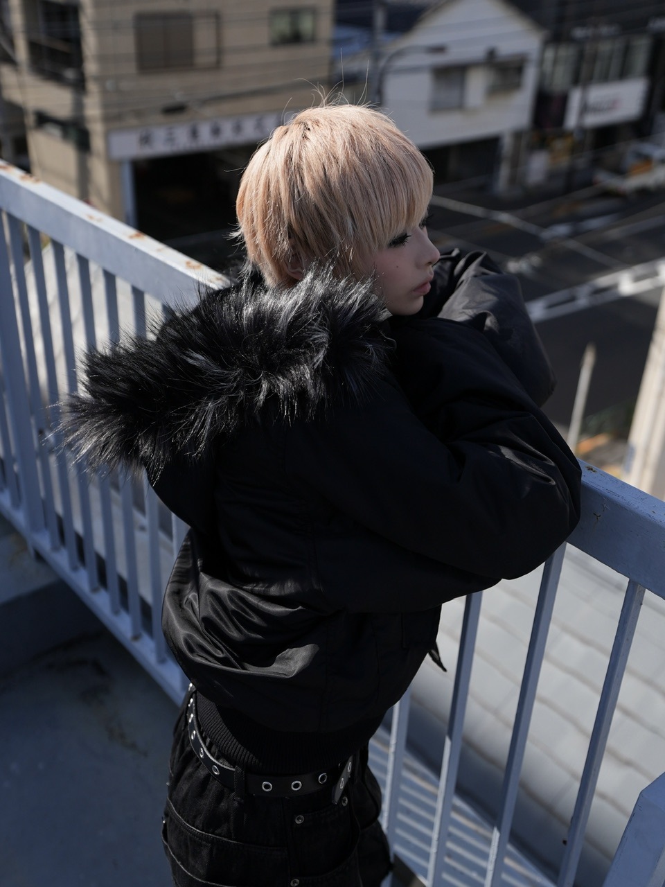 CHIKASHITSU PLUS HIGH】N-2B cropped hood blouson (nylon) | OUR