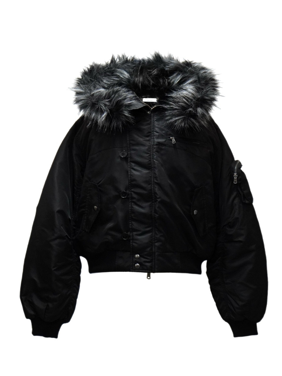 CHIKASHITSU PLUS HIGH】N-2B cropped hood blouson (nylon) | OUR