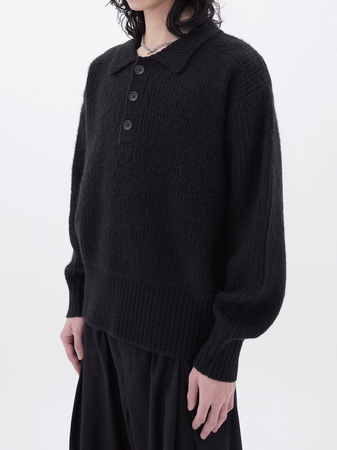 CS】Rib shaggy knit (black) | OUR BRAND,Chikashitsu +,CS