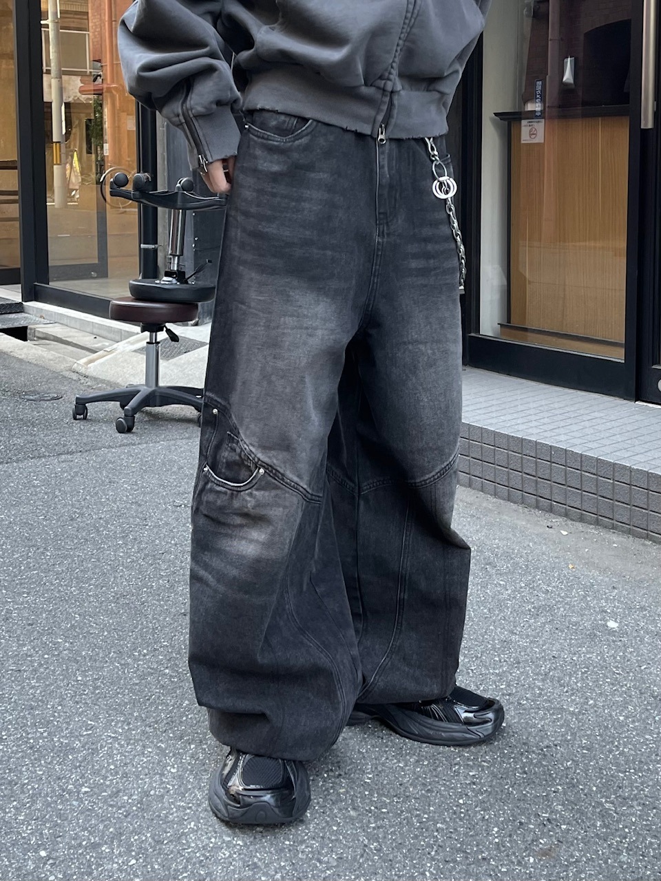 大阪店WEB限定【Chikashitsu +】double pocket wide denim pants (2color)