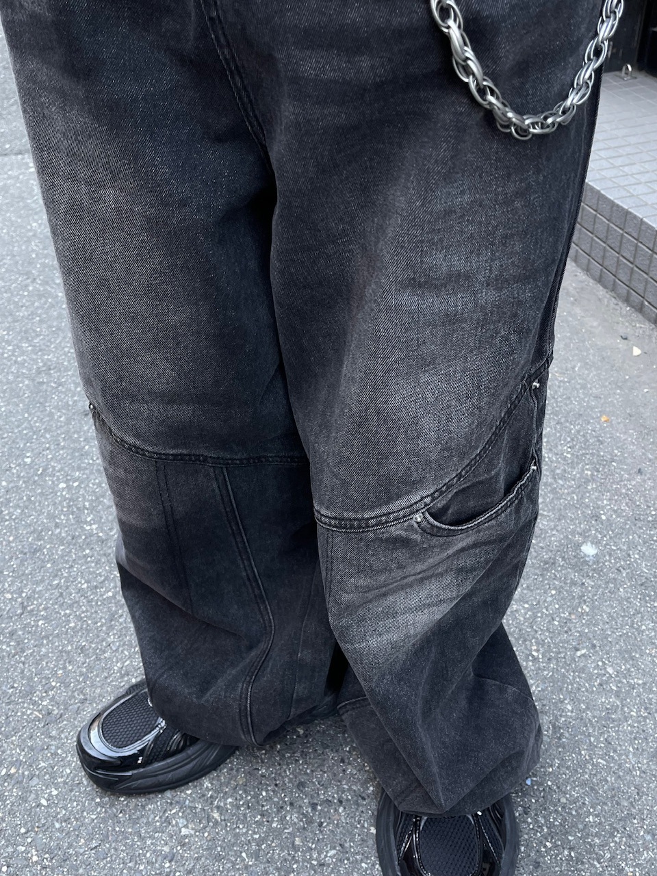 大阪店WEB限定【Chikashitsu +】double pocket wide denim pants (2color)
