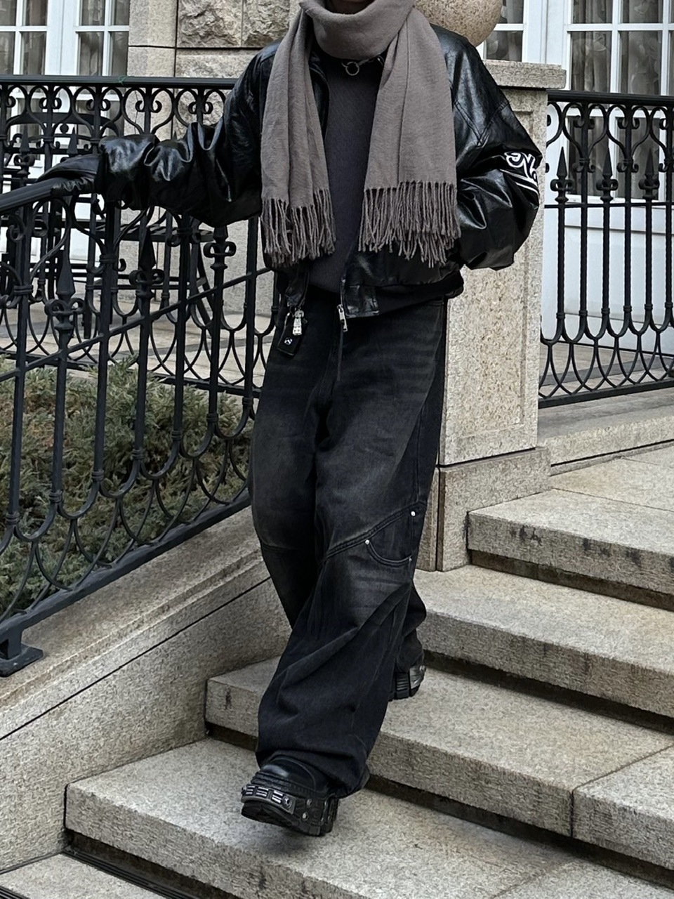 大阪店WEB限定【Chikashitsu +】double pocket wide denim pants (2color)