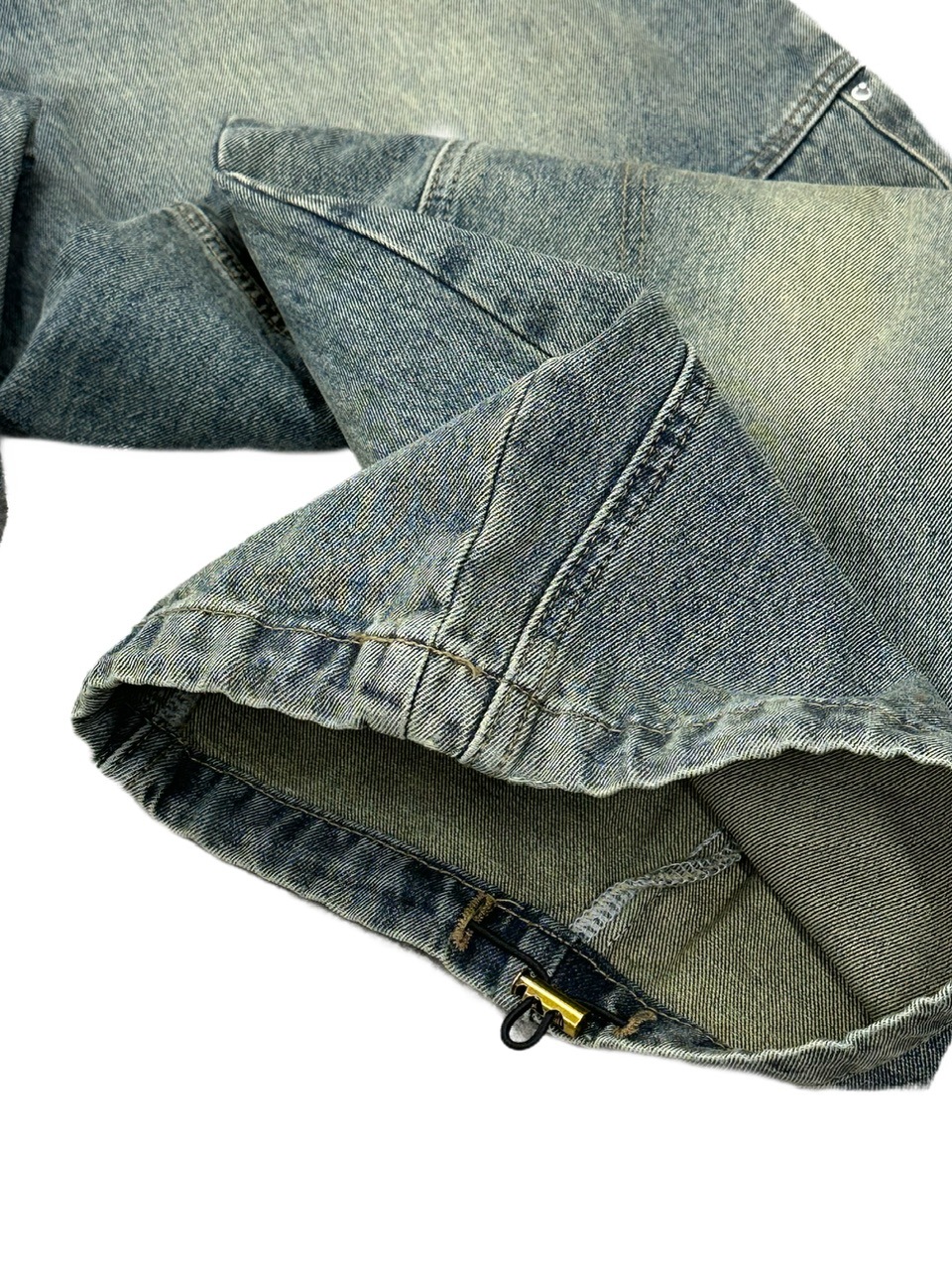 大阪店WEB限定【Chikashitsu +】double pocket wide denim pants (2color)