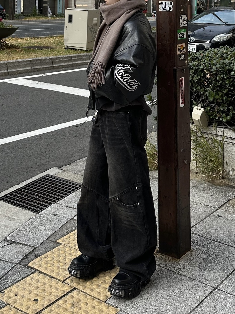 大阪店WEB限定【Chikashitsu +】double pocket wide denim pants (2color)