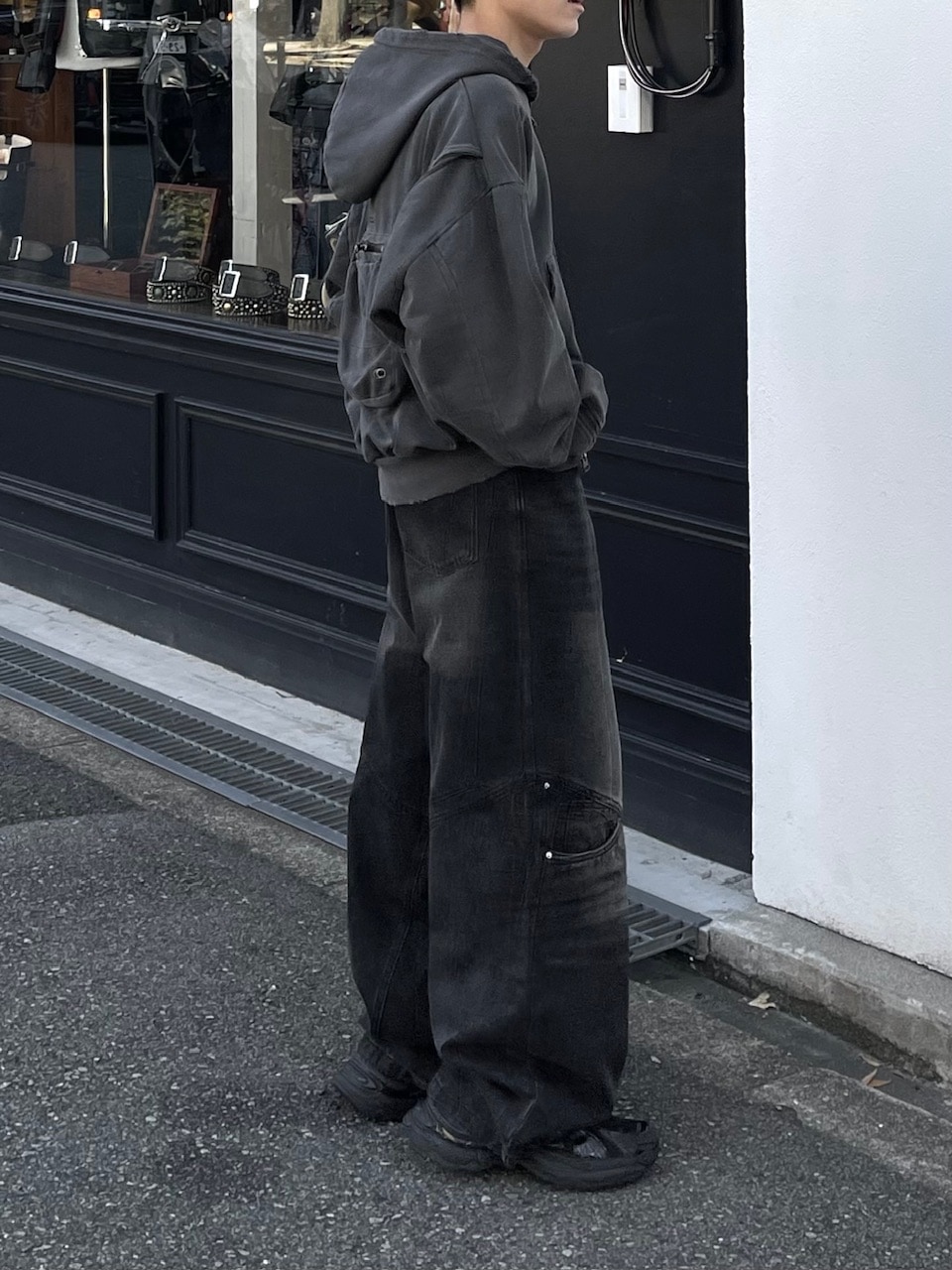 大阪店WEB限定【Chikashitsu +】double pocket wide denim pants (2color)