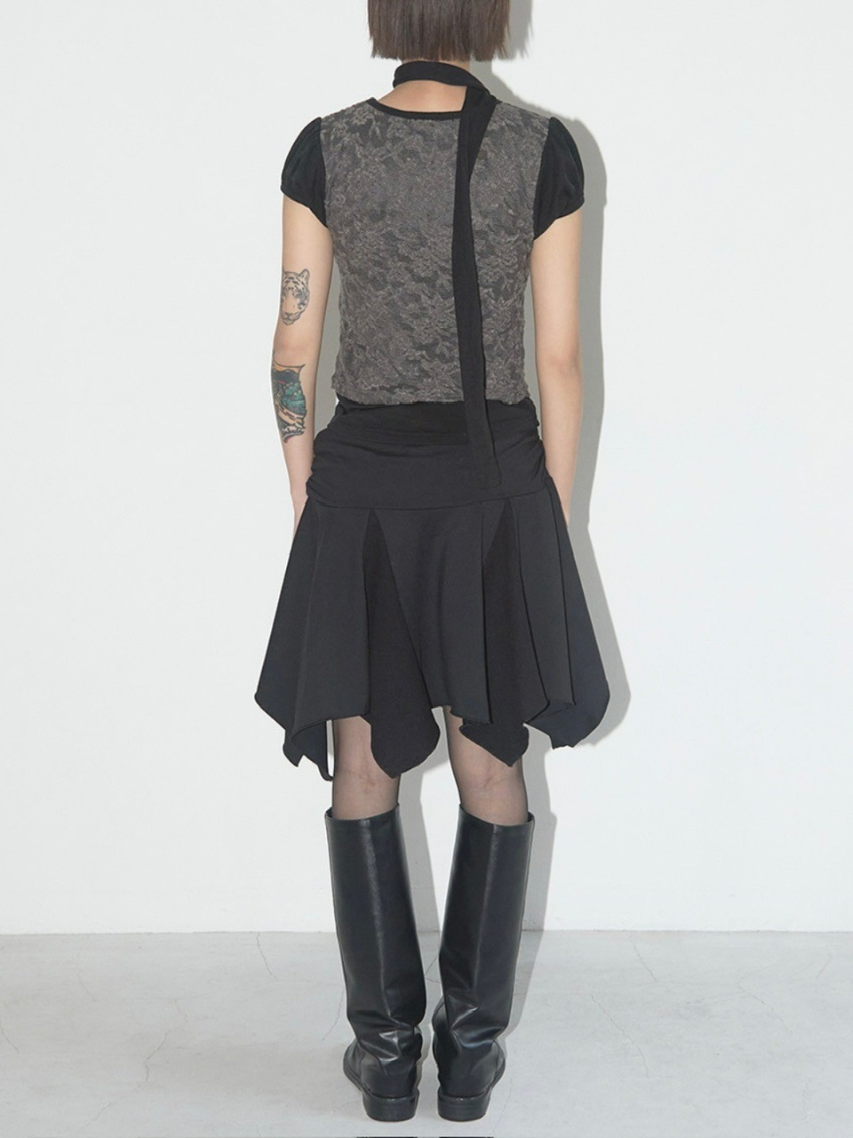 FANCY CLUB】LACE SHIRRING TOP & SCARF | OUR BRAND,FANCY CLUB