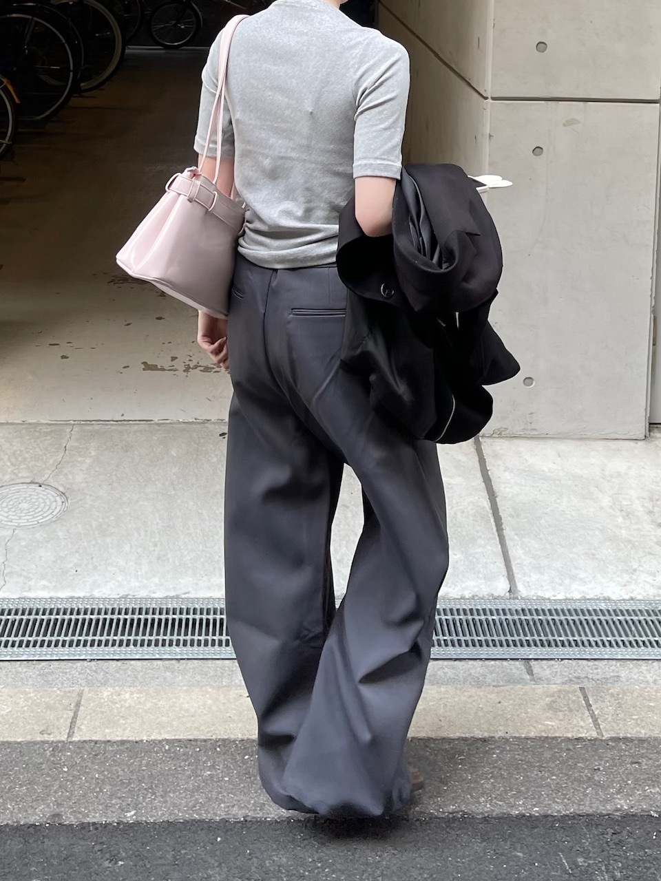 受注制【Chikashitsu +】side design wide slacks (2color